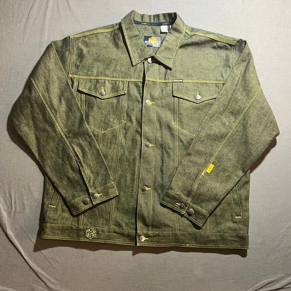 Southpole Denim Jean Jacket Mens 2XL‎ Blue Platinum Button Hip Hop Streetwear. - Picture 1 of 9